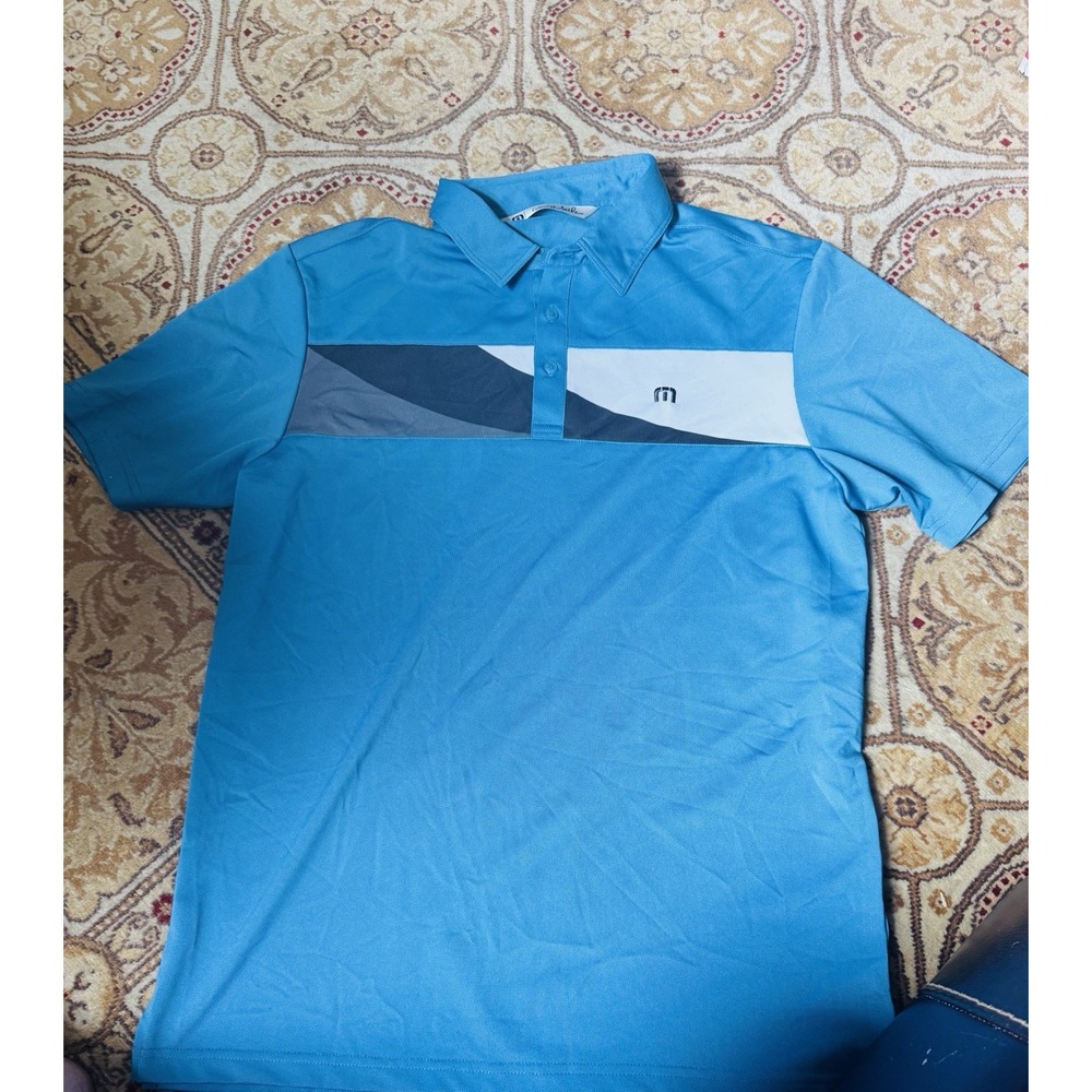 Travis Mathew Polo Shirt Mens M/Medium Colorblock Golf‎ Performance Casual EUC